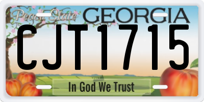 GA license plate CJT1715