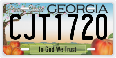 GA license plate CJT1720