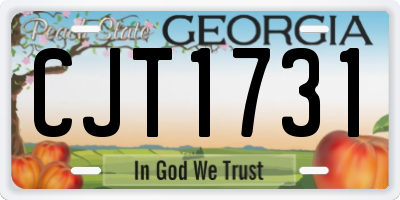 GA license plate CJT1731