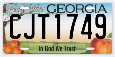 GA license plate CJT1749