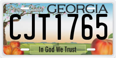 GA license plate CJT1765