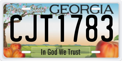 GA license plate CJT1783
