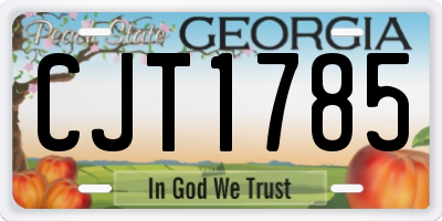 GA license plate CJT1785
