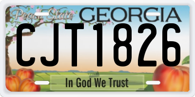 GA license plate CJT1826