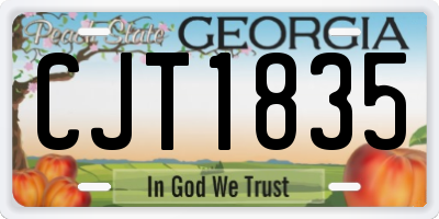 GA license plate CJT1835