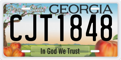 GA license plate CJT1848