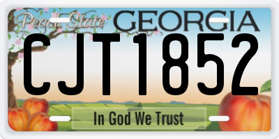 GA license plate CJT1852