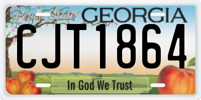 GA license plate CJT1864