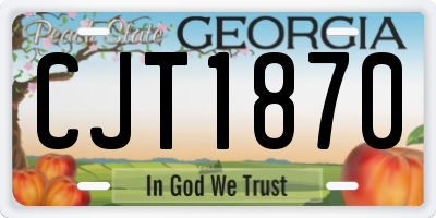 GA license plate CJT1870