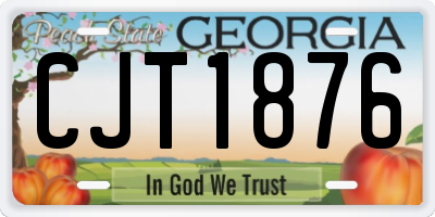 GA license plate CJT1876