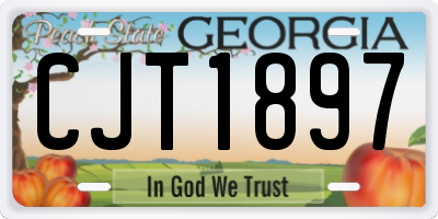 GA license plate CJT1897