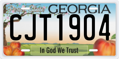 GA license plate CJT1904