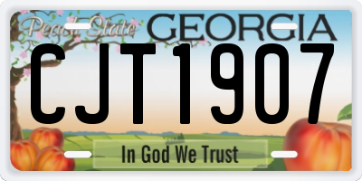 GA license plate CJT1907