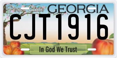 GA license plate CJT1916