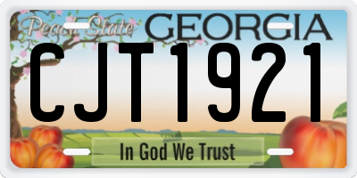 GA license plate CJT1921