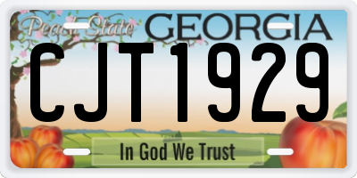 GA license plate CJT1929