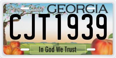 GA license plate CJT1939