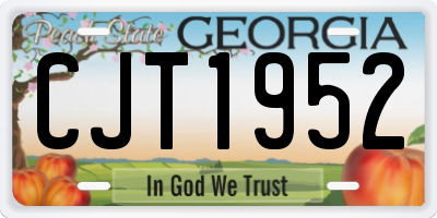 GA license plate CJT1952