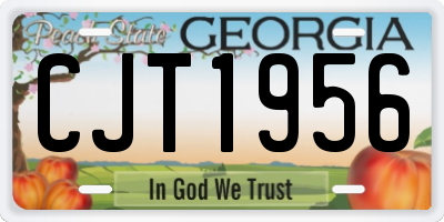 GA license plate CJT1956