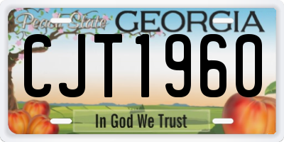 GA license plate CJT1960