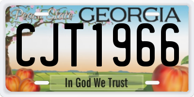 GA license plate CJT1966