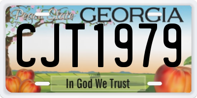 GA license plate CJT1979