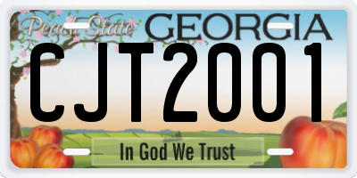 GA license plate CJT2001
