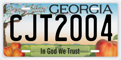 GA license plate CJT2004