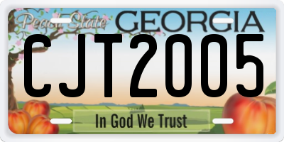 GA license plate CJT2005
