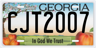 GA license plate CJT2007