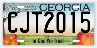 GA license plate CJT2015