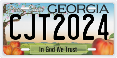 GA license plate CJT2024