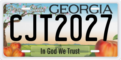 GA license plate CJT2027