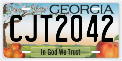 GA license plate CJT2042