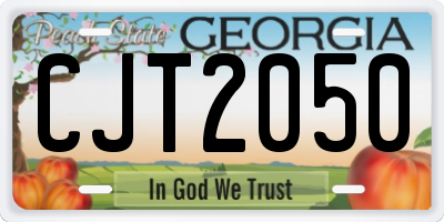GA license plate CJT2050