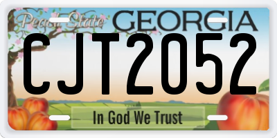 GA license plate CJT2052