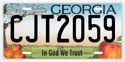 GA license plate CJT2059
