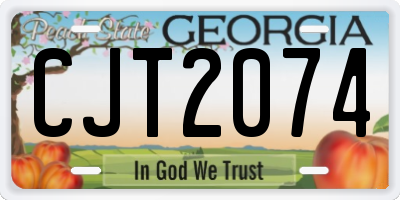 GA license plate CJT2074
