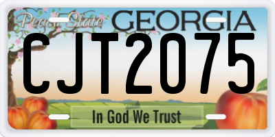 GA license plate CJT2075