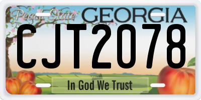 GA license plate CJT2078