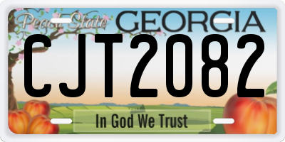 GA license plate CJT2082