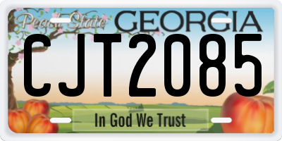 GA license plate CJT2085