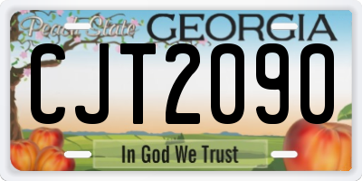 GA license plate CJT2090