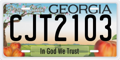 GA license plate CJT2103