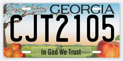 GA license plate CJT2105