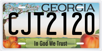 GA license plate CJT2120