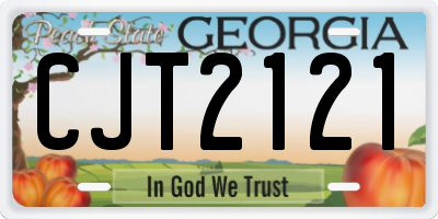 GA license plate CJT2121