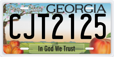 GA license plate CJT2125