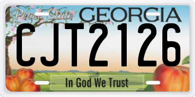 GA license plate CJT2126