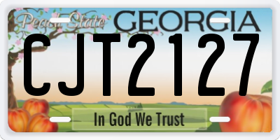 GA license plate CJT2127